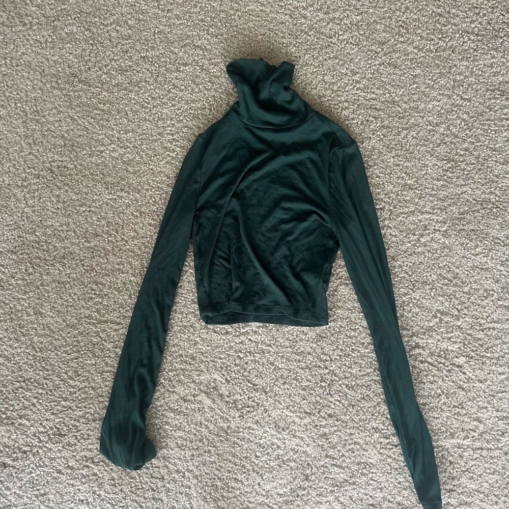 Aritzia Dark Green Ribbed long sleeve